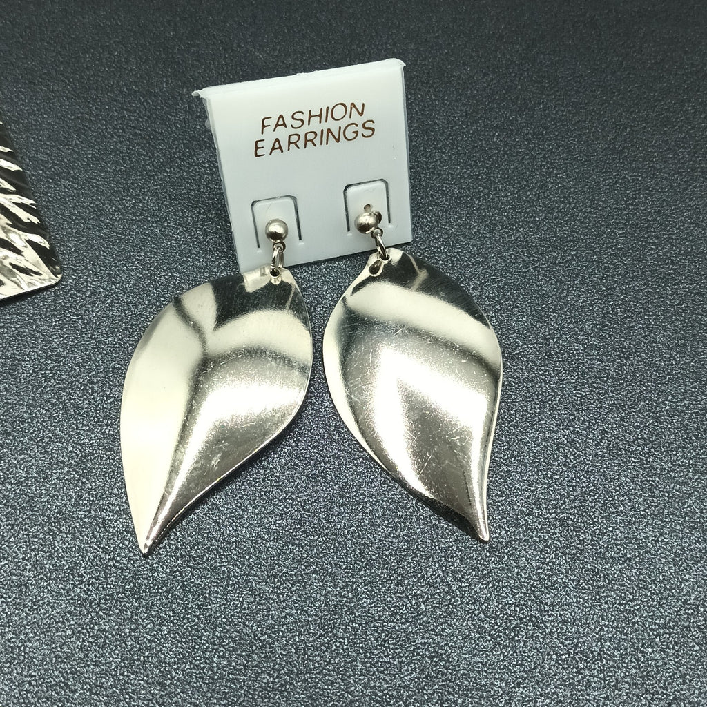 3 Pairs Vintage Pierced Earrings 80s Silver tone Gold tone Dangles NOS