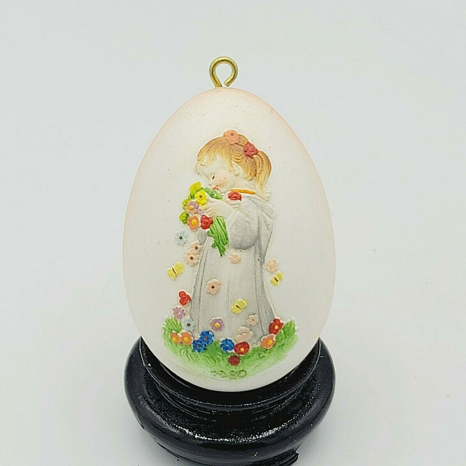 Vintage Anri Ferrandiz 1980 Annual Wooden Egg Christmas Decoration 2 1/4"