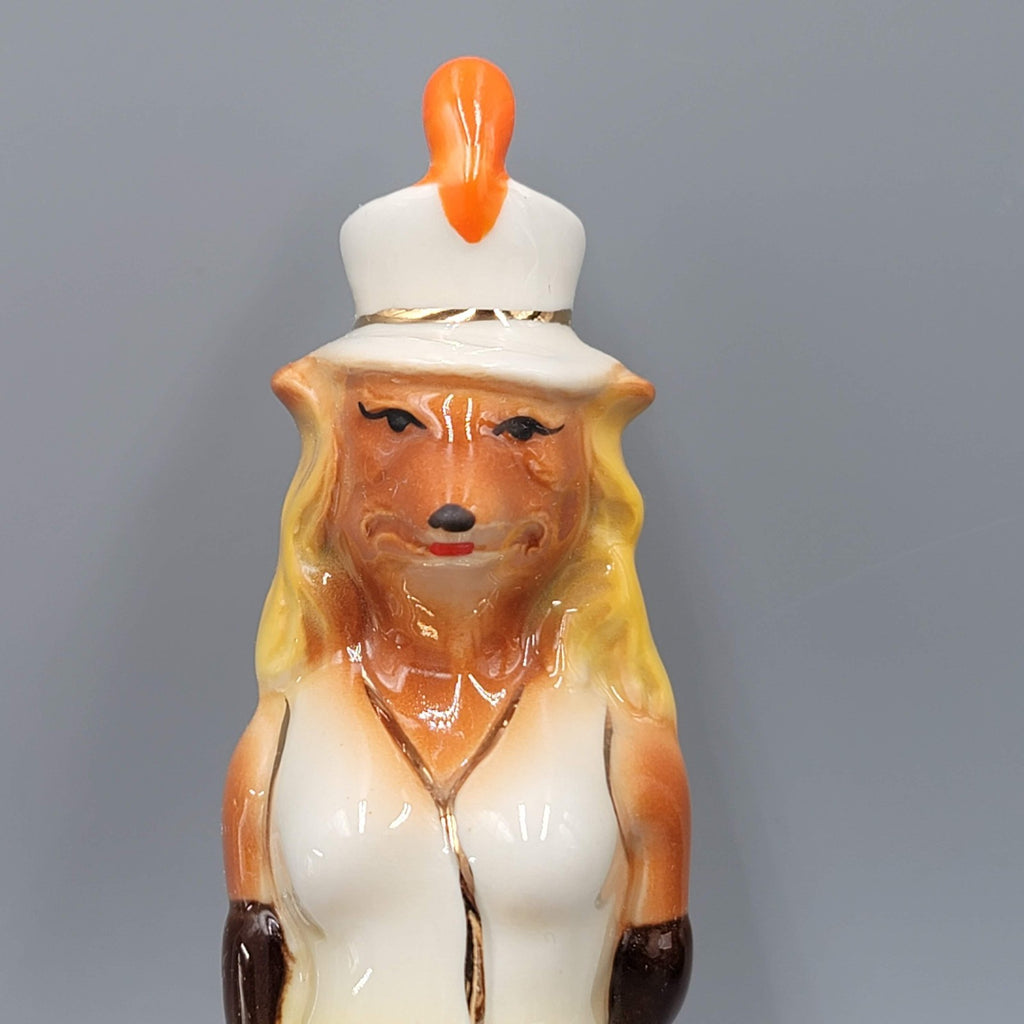 VTG Flint Hills KS Jim Beam Specialty Club Fox Lady Female Paperweight Figure