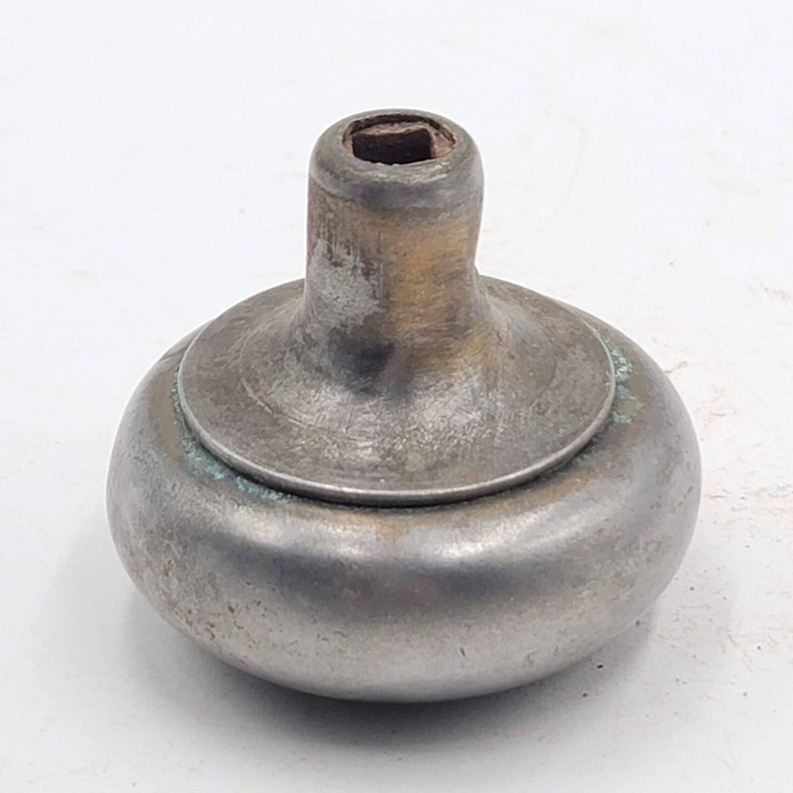 Vintage SINGLE Doorknob Gray Steel Salvage Door Hardware 2.25"