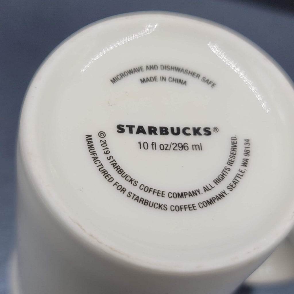 Starbucks 2019 Holiday Ceramic Coffee Mug Holly Dove White 10 oz.