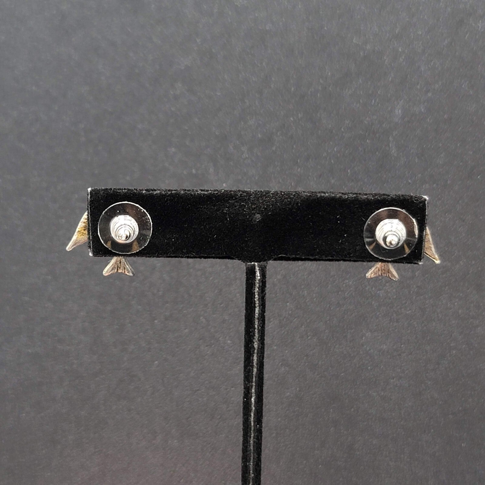 Bird Pierced Earrings Silver tone Drop 3/4"