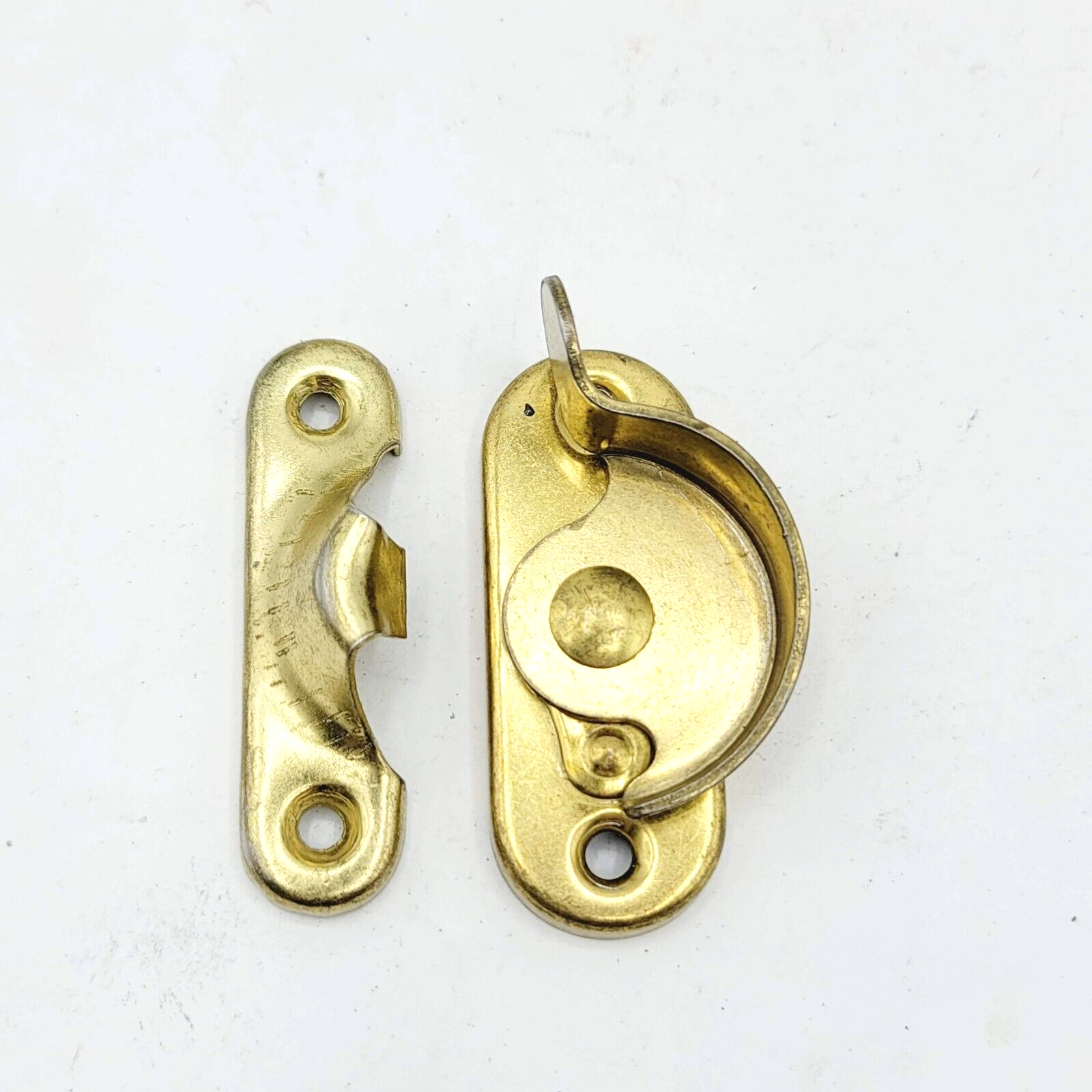 Vintage Brass Window Sash Lock with Catch Keeper  Salvage Reclaimed 57