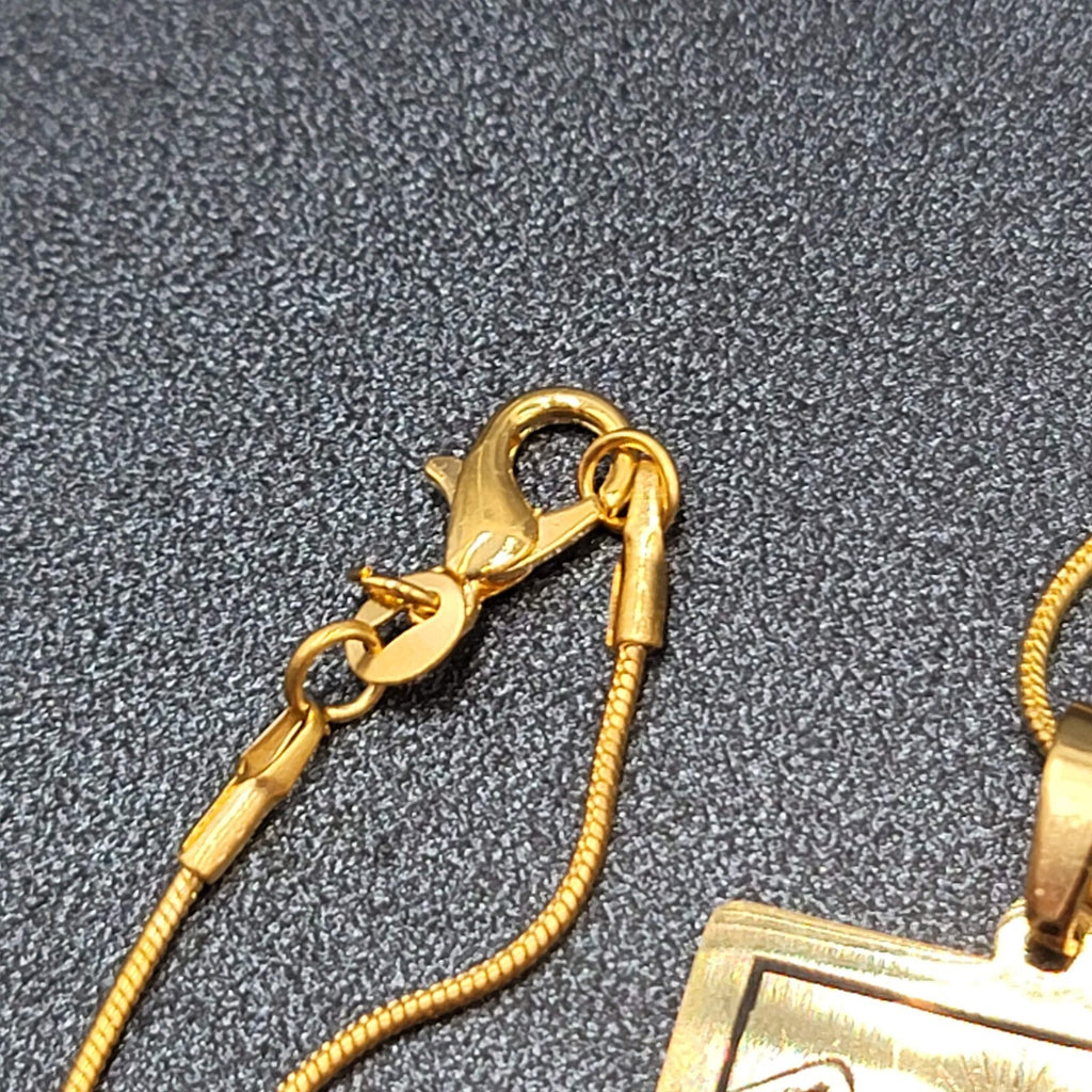 TEMPERANCE Tarot Card Pendant Necklace Major Arcana Gold tone 18”.