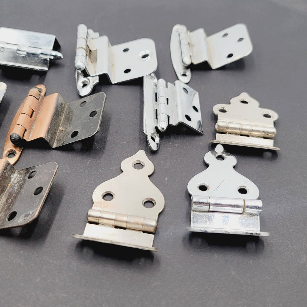LOT of 10 Vintage Reclaimed Used Cabinet Offset Hinges Mix Lot All Salvaged