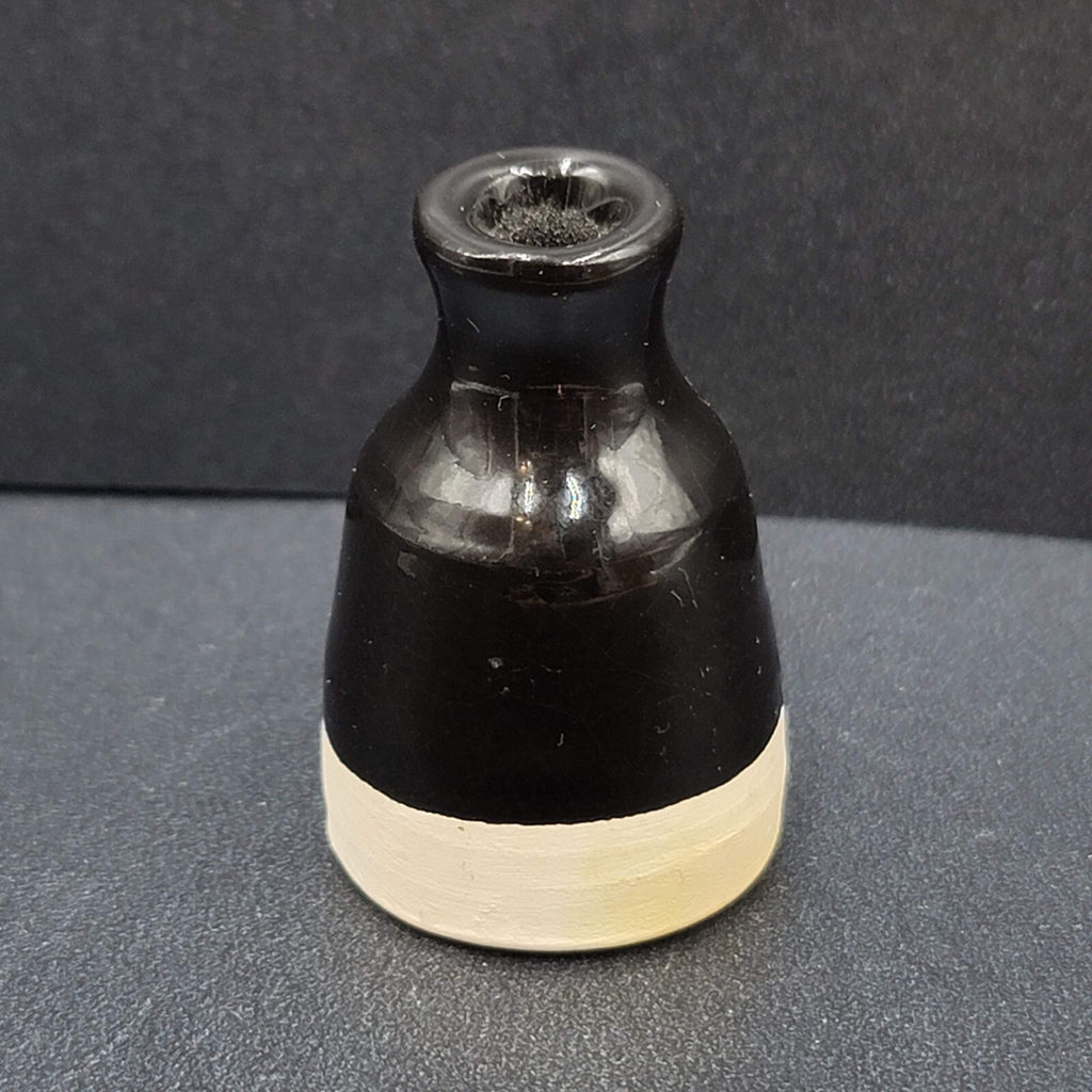Vintage Miniature Pottery Vase Black Glaze 1.75"