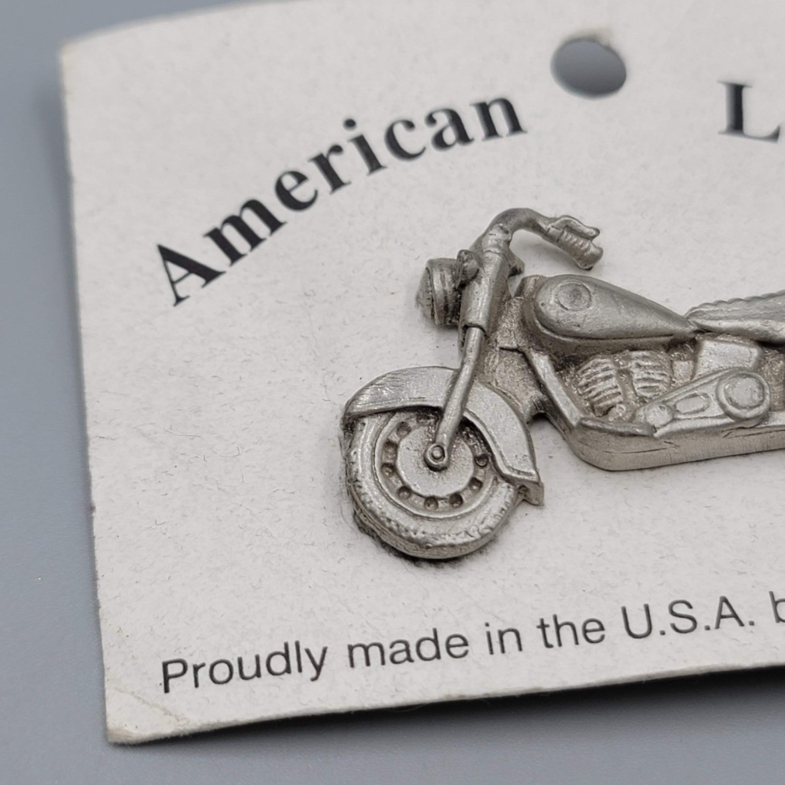 Vintage American Legend Motorcycle Pin Badge BKS Manufacturing USA Pewter Brooch