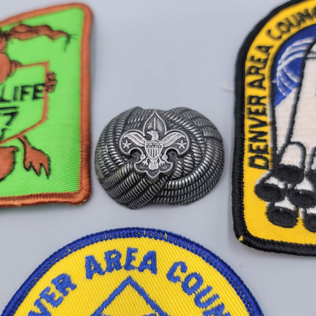 Vintage 1970s Boy Scouts Lot Patches Handmade Bolos Tie Slide