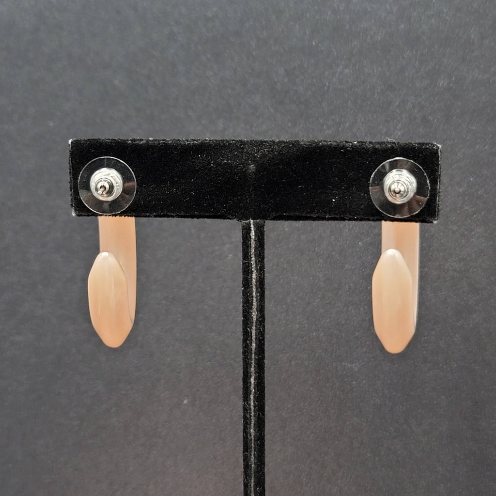 Pierced Earrings Lightweight Acrylic Marbled Round Hoops 1.25"