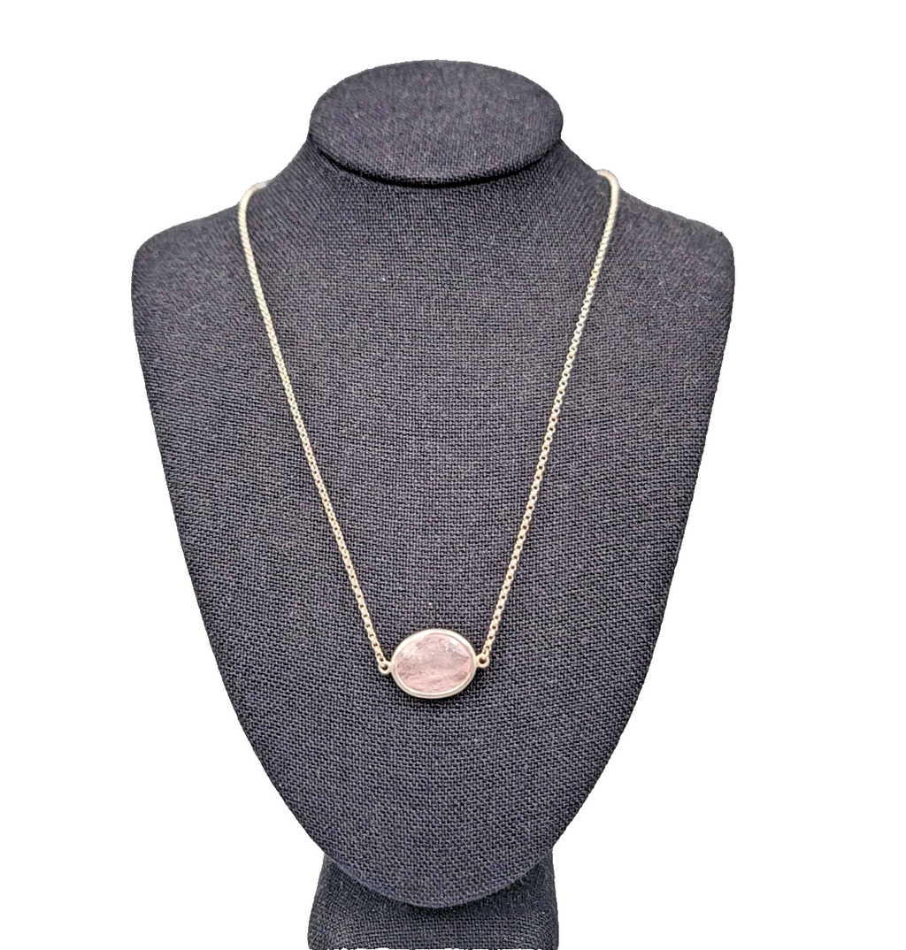 Talbots Pink Quartz Sterling Silver Necklace 925 Dainty 16"-18"