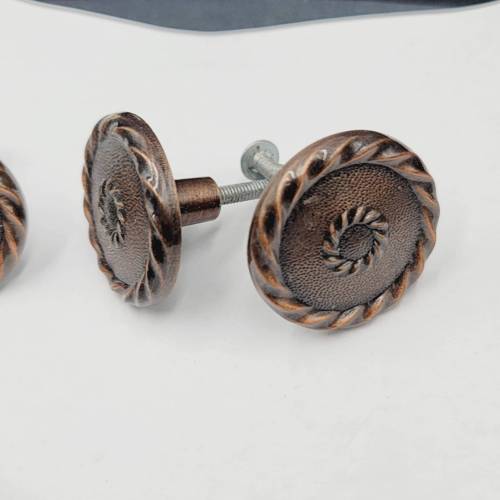 Vintage Lot of 6 Drawer Round Pulls Cabinet Pull Handles 1.5"
