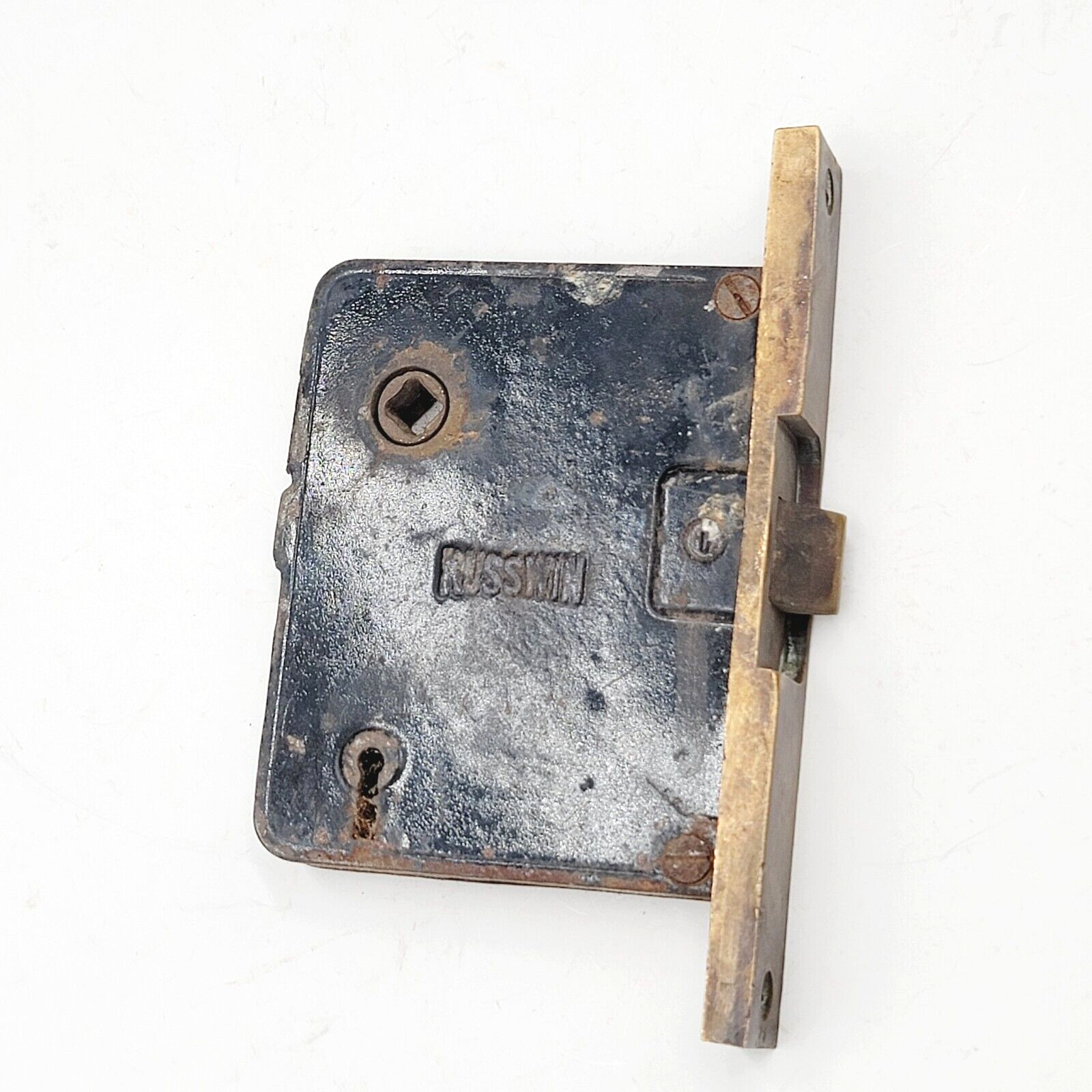 Vintage Mortise Lock Door Hardware Salvage Skeleton Keyhole NO Key Inset Latch