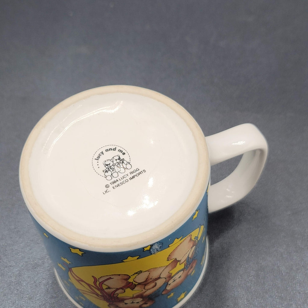 Vintage Lucy and Me Bears Moon Stars Coffee Mug Cup 1984 Enesco