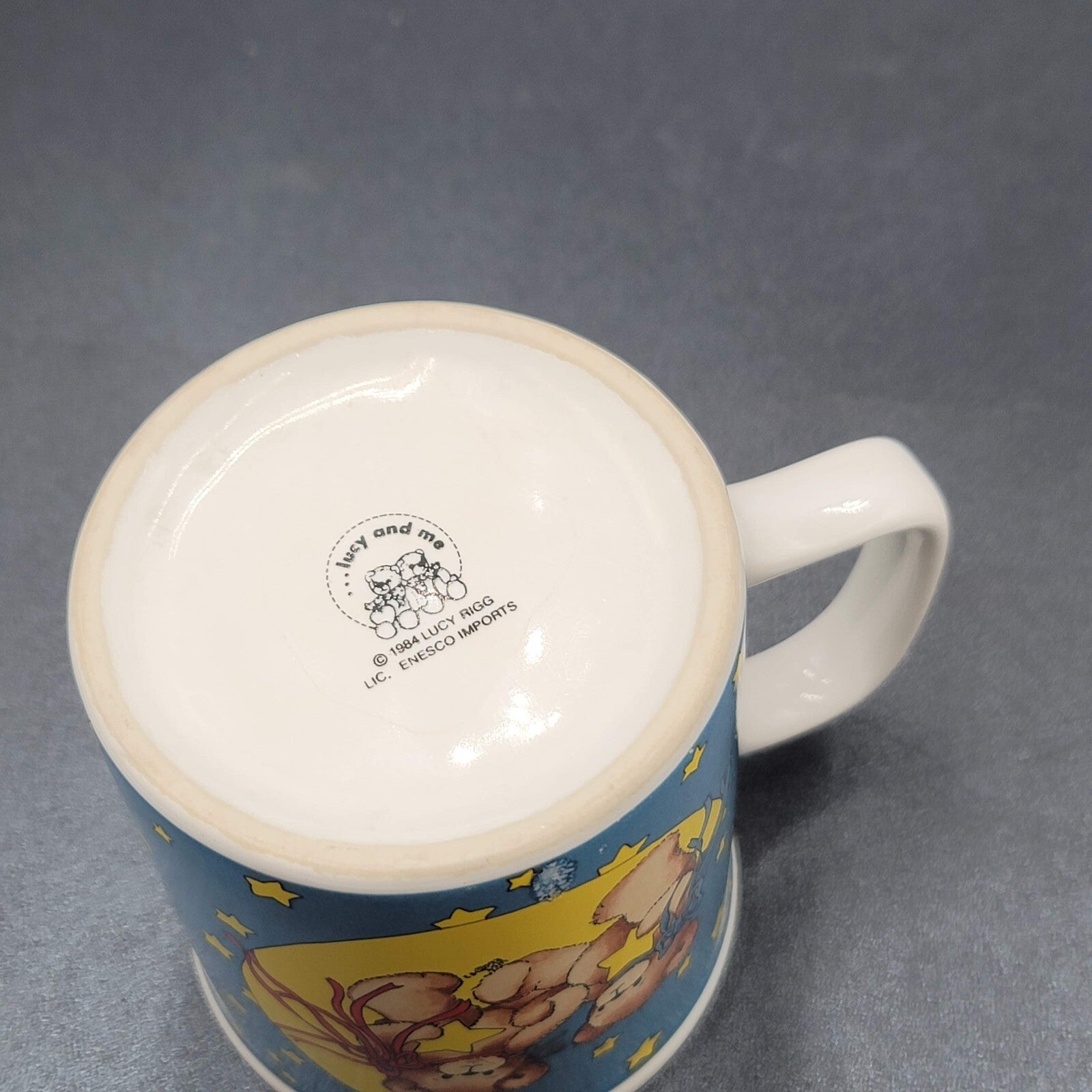 Vintage Lucy and Me Bears Moon Stars Coffee Mug Cup 1984 Enesco