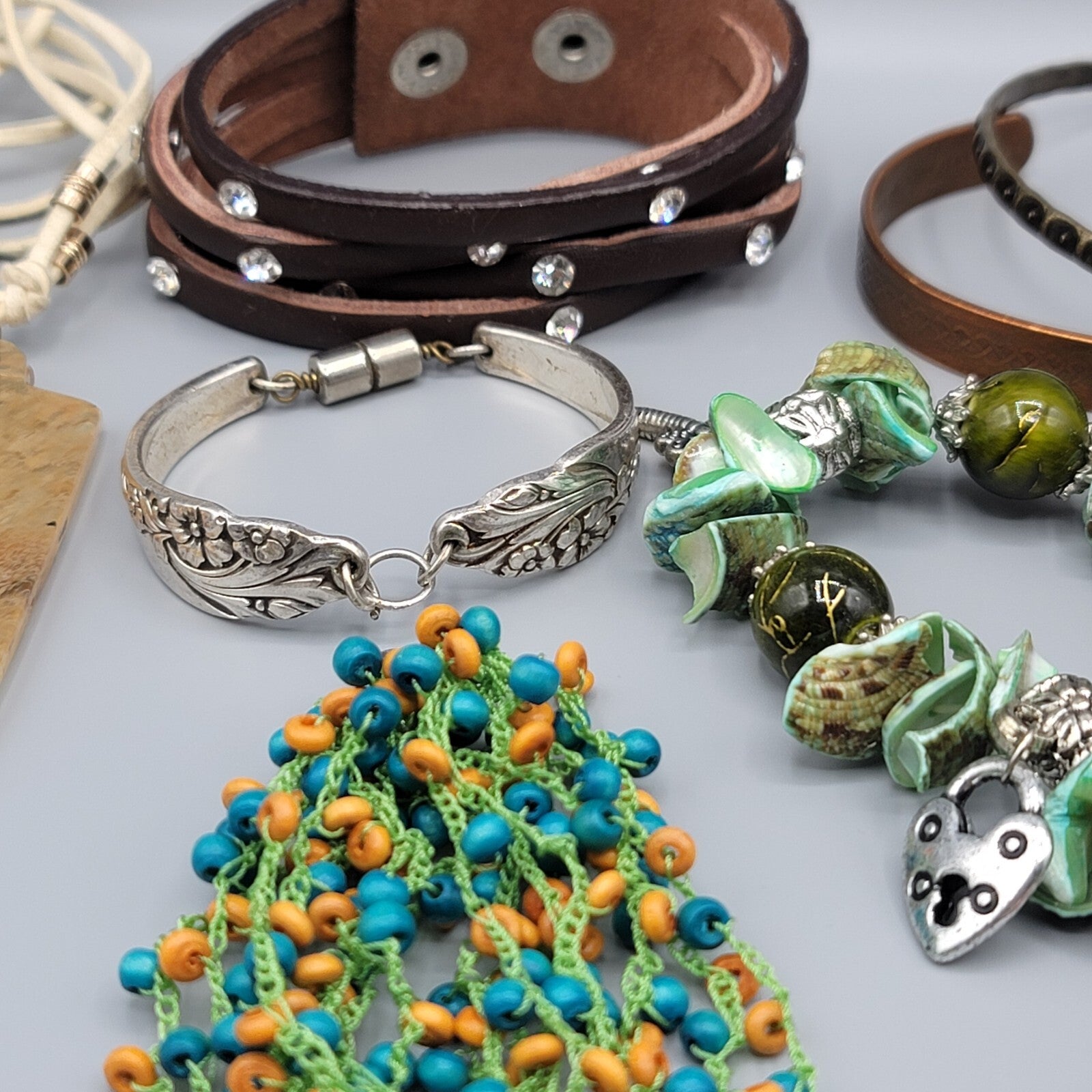 Colorful Jewelry Lot Necklaces Bracelets Beads 27 pcs All Wearble in Good Condit