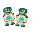 Leprechaun Pierced Earrings Gold tone Drop Statement 1"