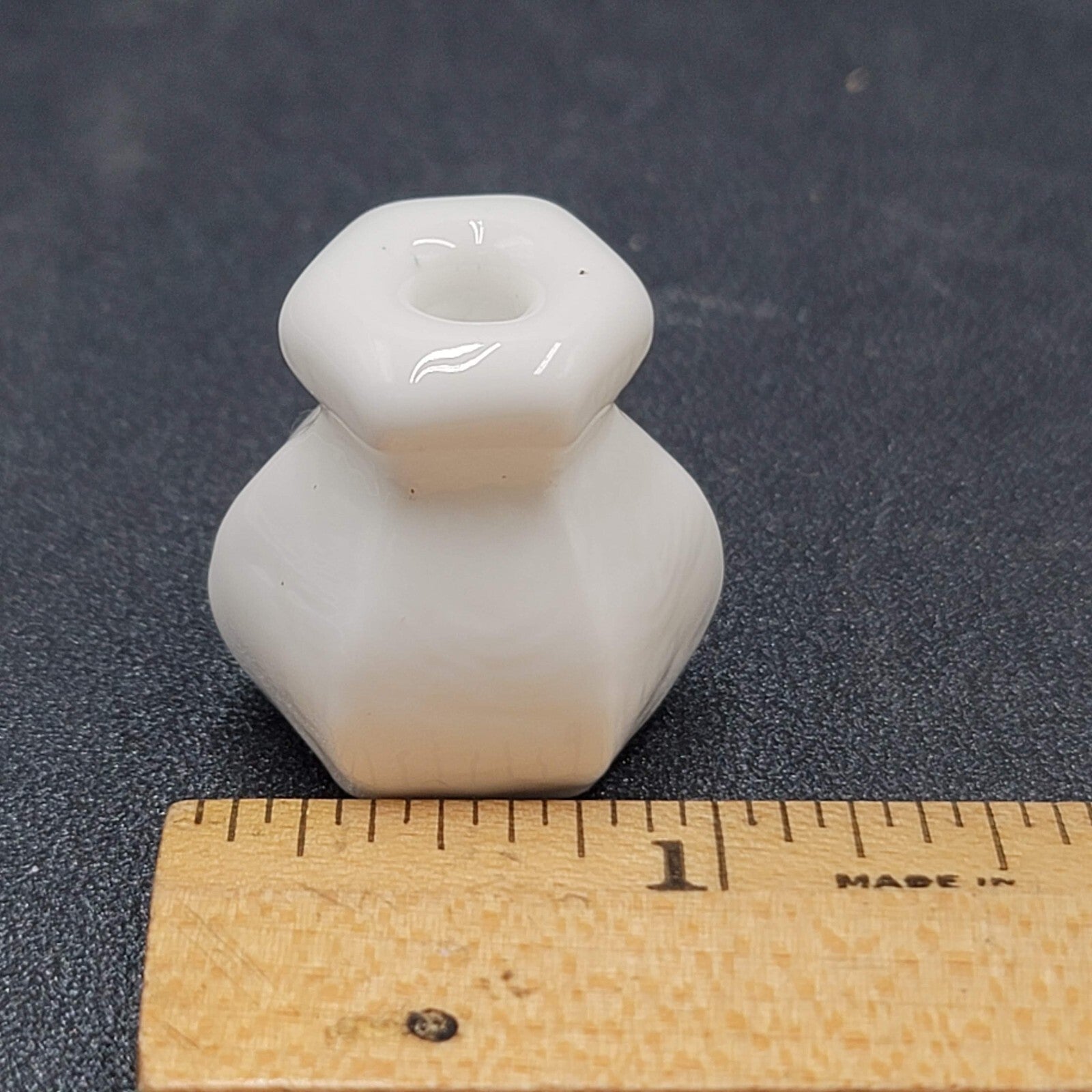 Vintage SINGLE White Glass Knob Kitchen Cabinet Drawer Pulls 1"