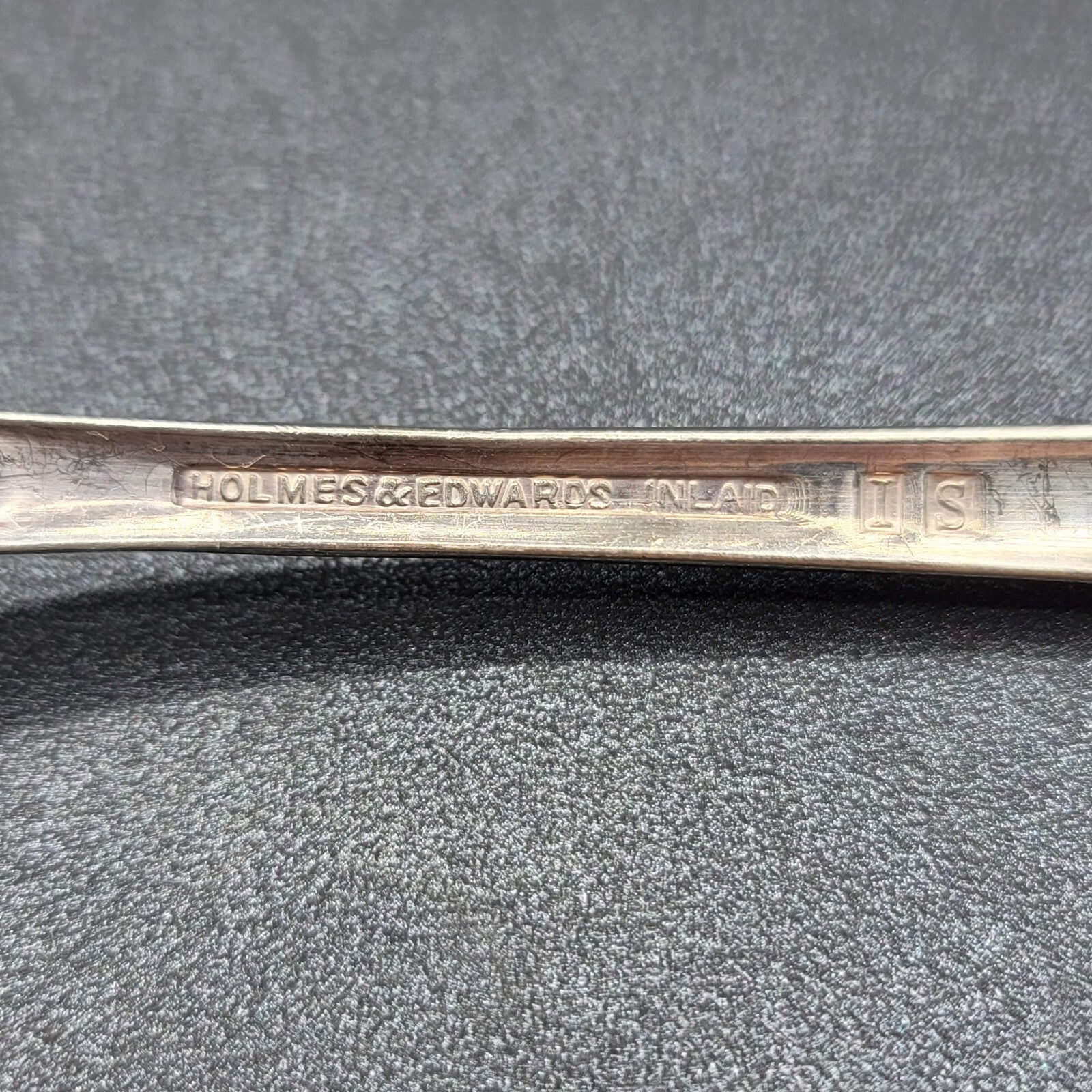 2 SOLID SERVING SPOONS HOLMES & EDWARDS  SILVERPLATE FLATWARE 8.25"