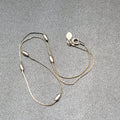 Vintage MONET Silver tone Chain Station Necklace 15" Small and Dainty