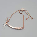 IBB CN Loved and Blessed Bracelet Rose Gold tone Crystal Rhinestone Adjustable