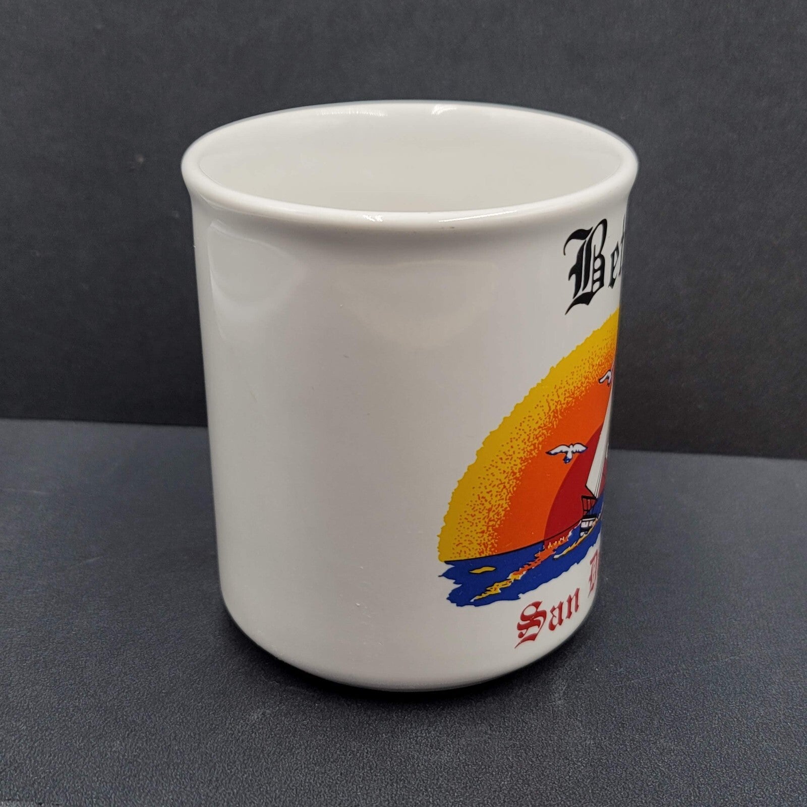 Vintage San Diego BETH Coffee Mug Cup Sailboat Souvenir