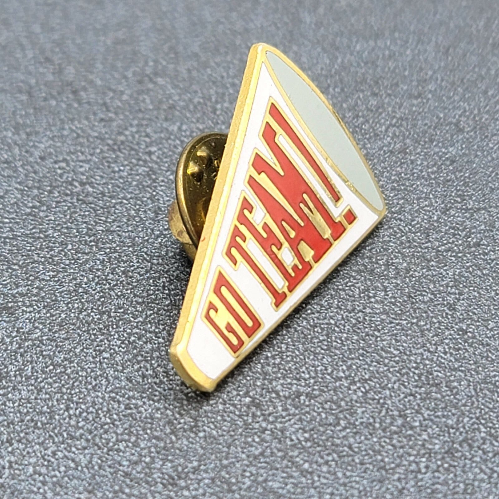 Red & White Megaphone Enamel Lapel Pin Hat Pin 1"