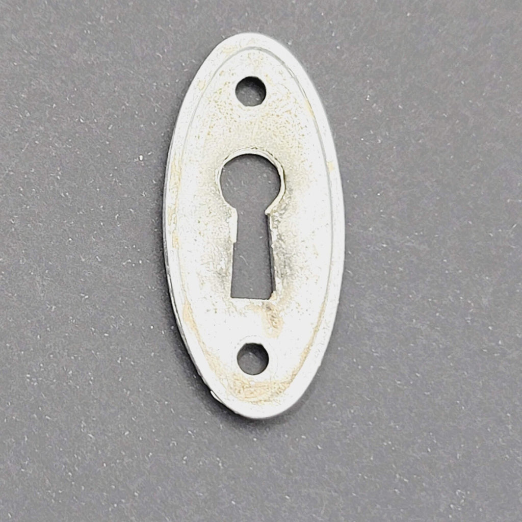 SINGLE Vintage Painted Skeleton Key hole Escutcheon  Salvage 1 7/8" x 7/8"