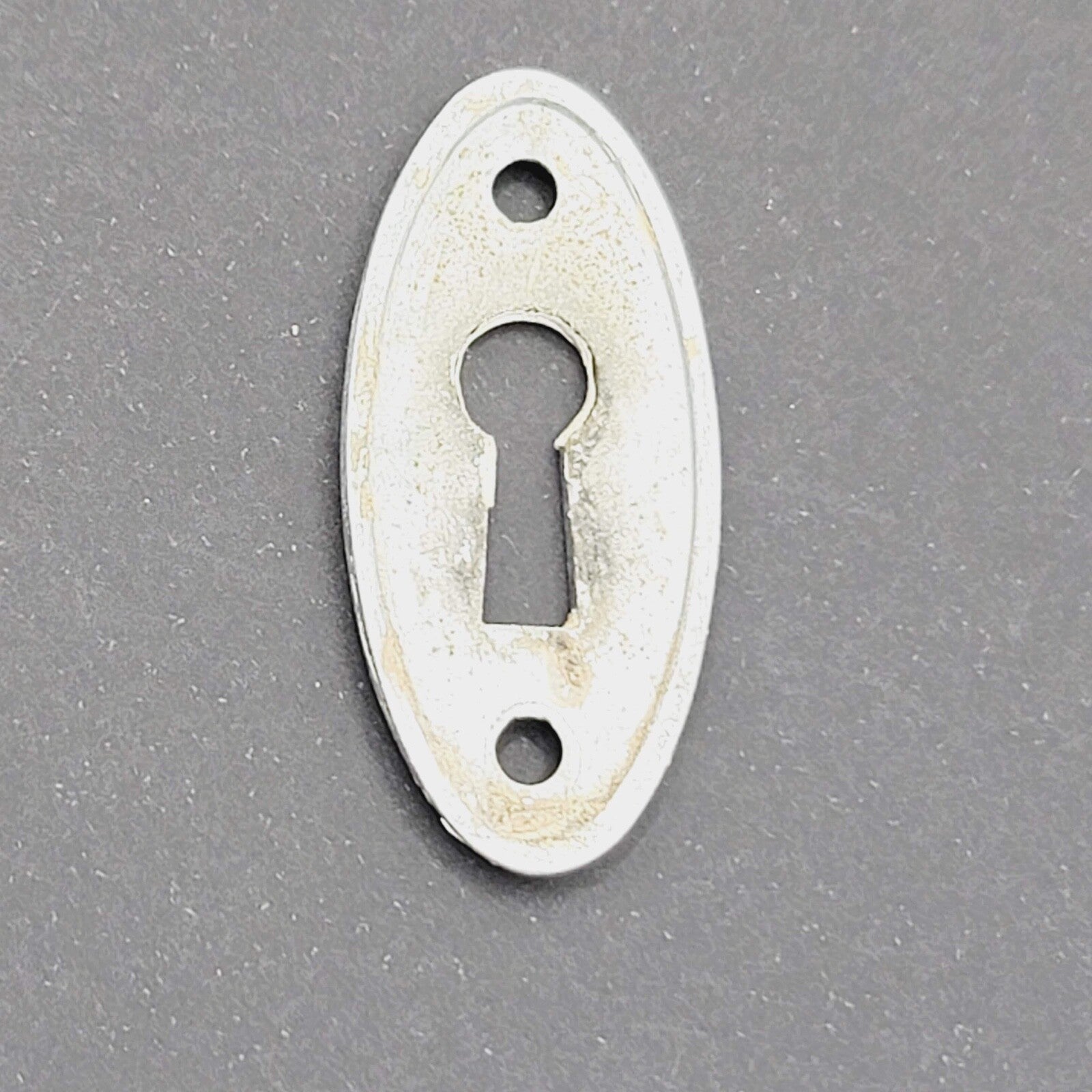 SINGLE Vintage Painted Skeleton Key hole Escutcheon  Salvage 1 7/8" x 7/8"