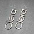 CIERA Pierced Earrings Silver tone Dangle  2.75" Oldsmobile Emblem