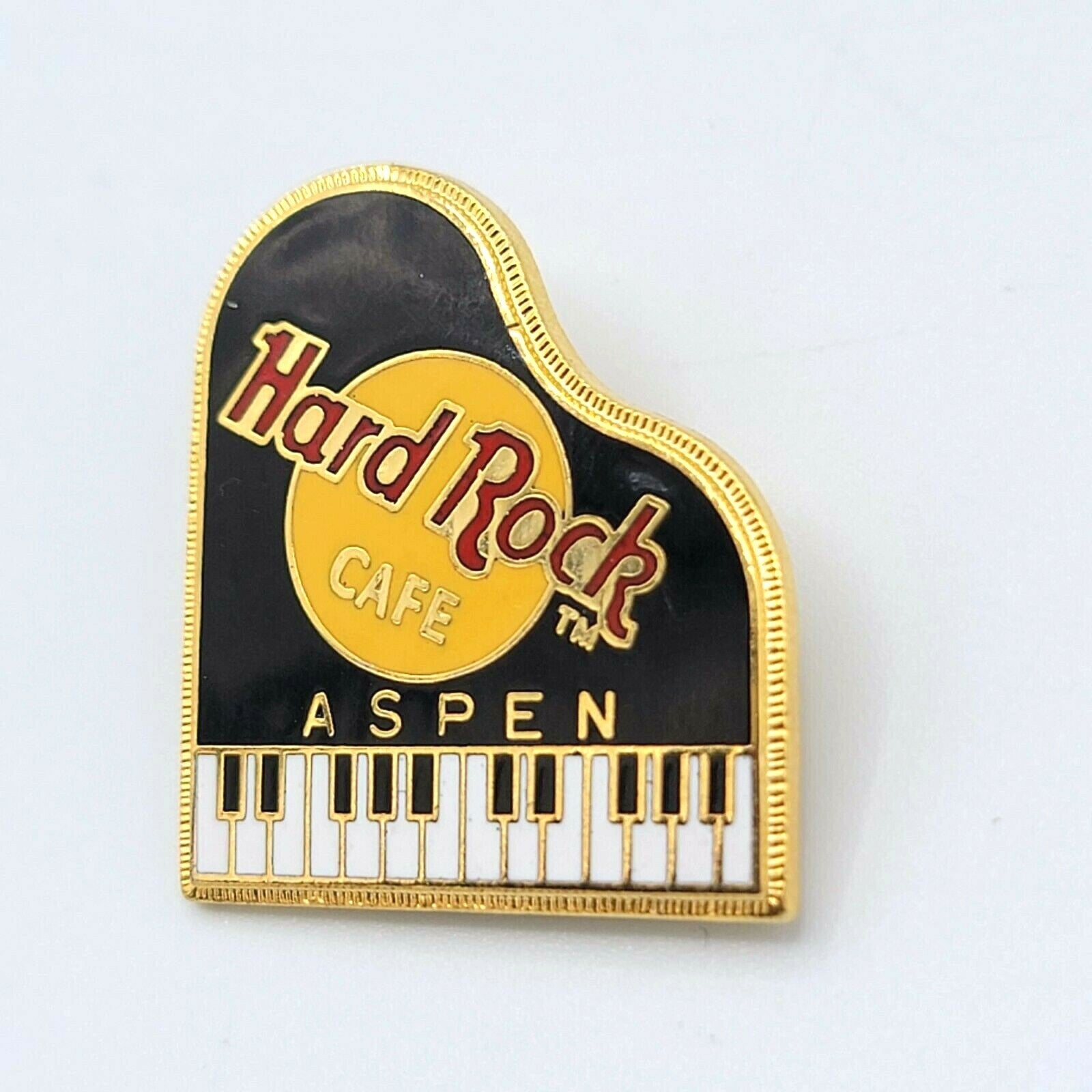 Hard Rock Cafe Pin ASPEN Colorado GRAND PIANO Enamel Lapel Hat Pin 1 1/8"