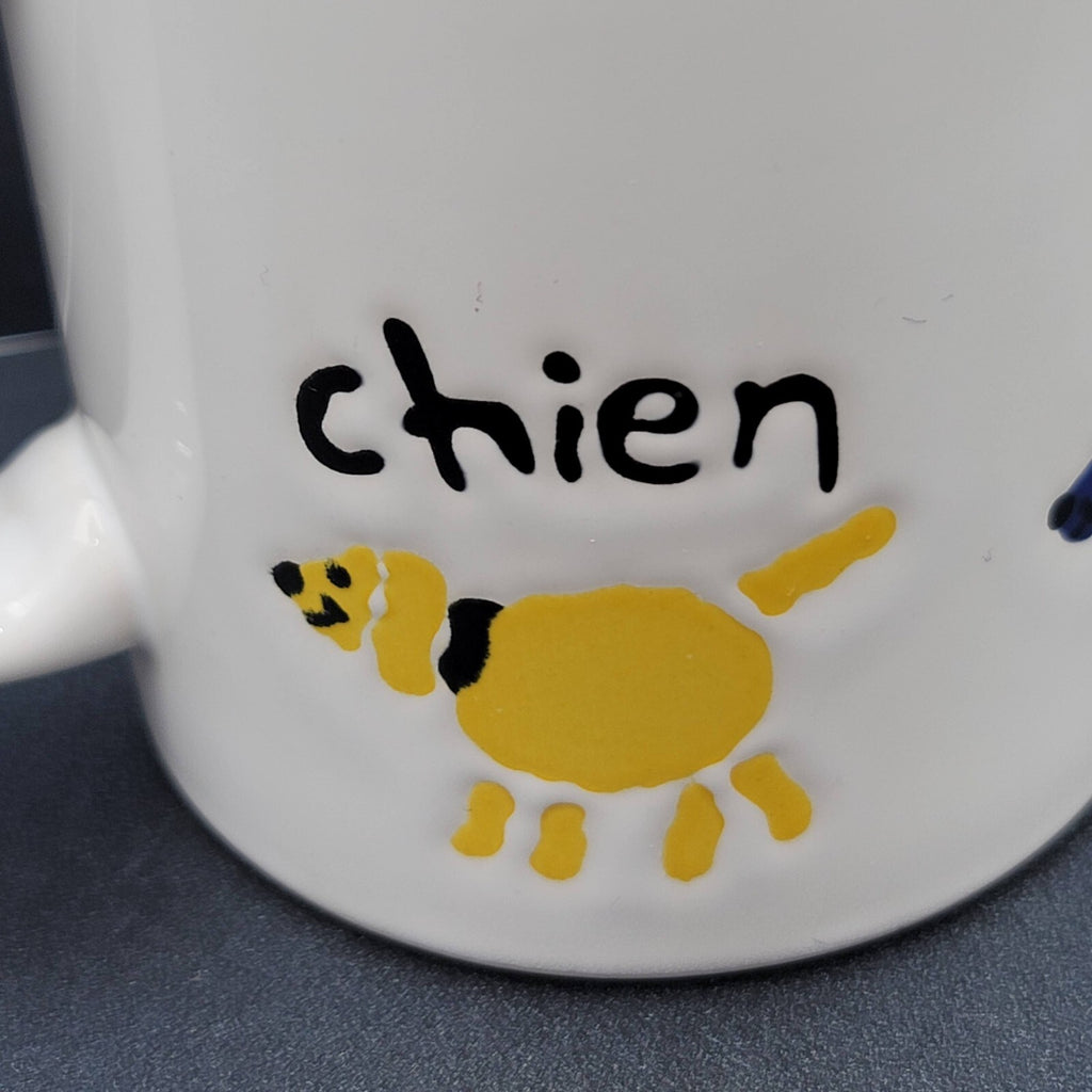 WAECHETERSBACH COFFEE MUG CUP TEA DOG WHITE CHIEN HUND PERRO