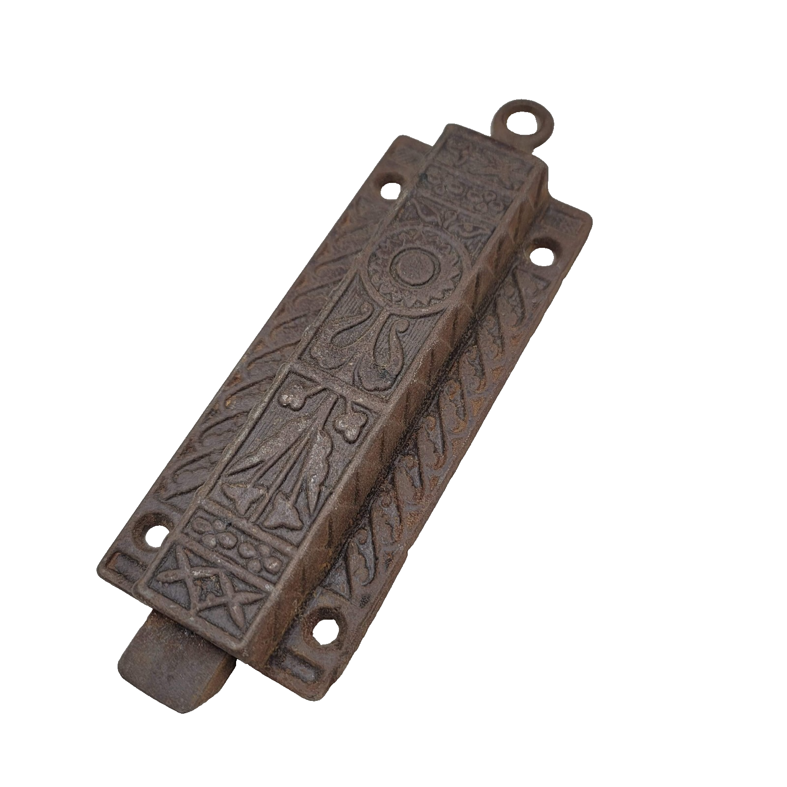 Vintage Antique Plunger Door Stop Cast Iron Eastlake Design Ornate 5.25"