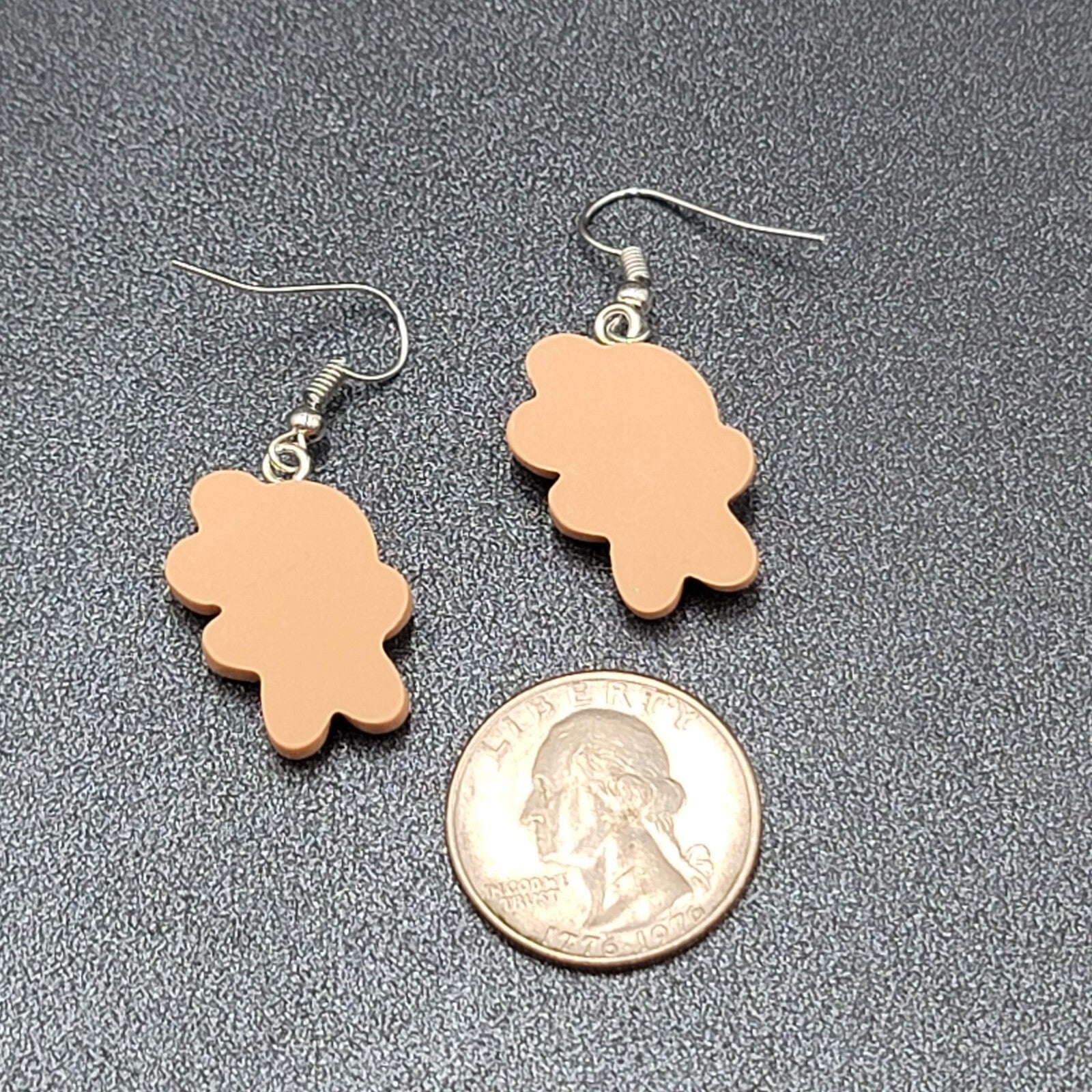 Gingerbread Girl Christmas Pierced Earrings Puffy 3D Dangle 1"