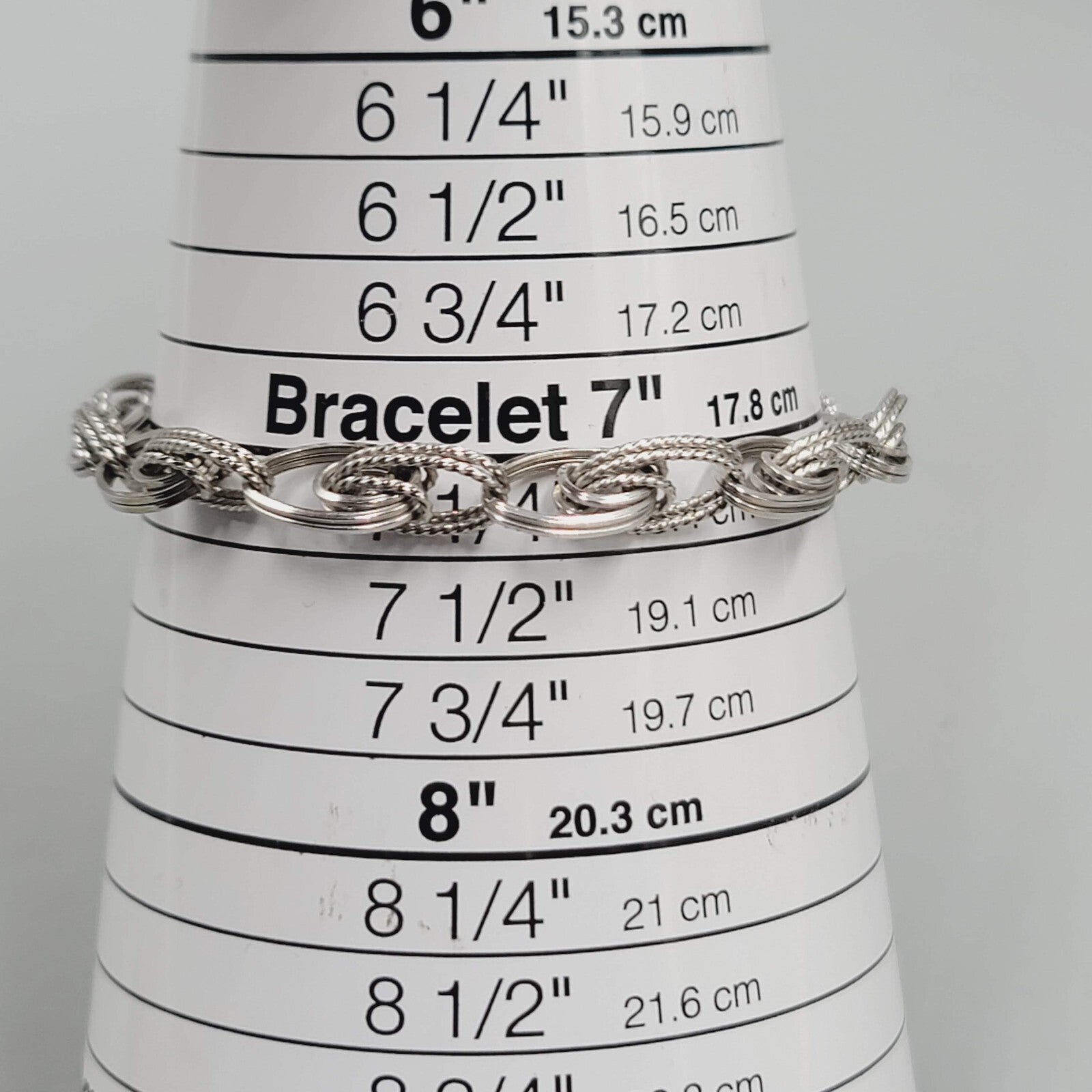 Vintage Bracelet Textured Silver tone Links 7.25"