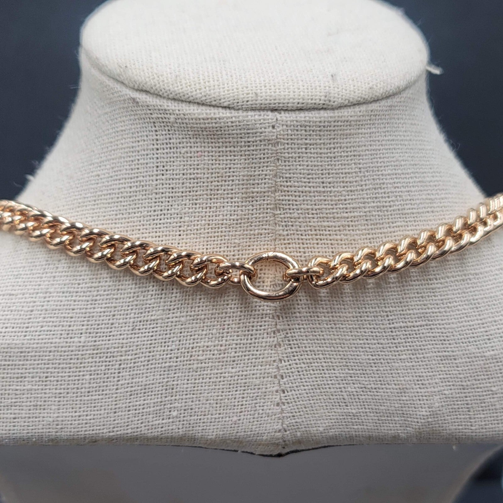 High Polish Gold Plated Cuban Curb Chain Necklace 6mm 17''