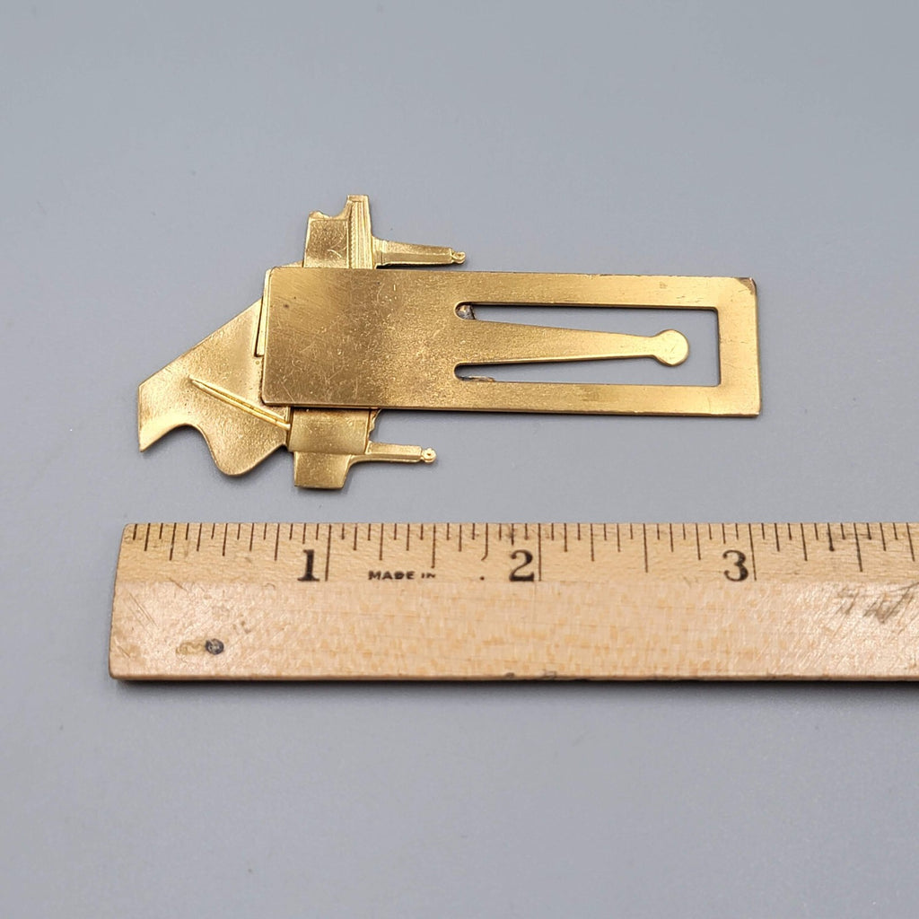 Vintage Grand Piano Bookmark Gold tone Metal 3"