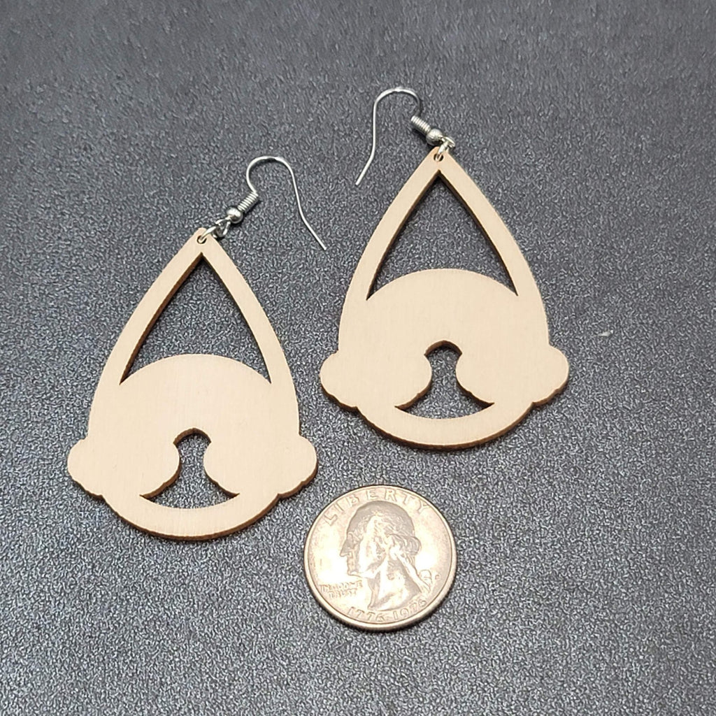 New Rainbow Pierced Earrings Pride Wood Teardrop Dangle 2.25"
