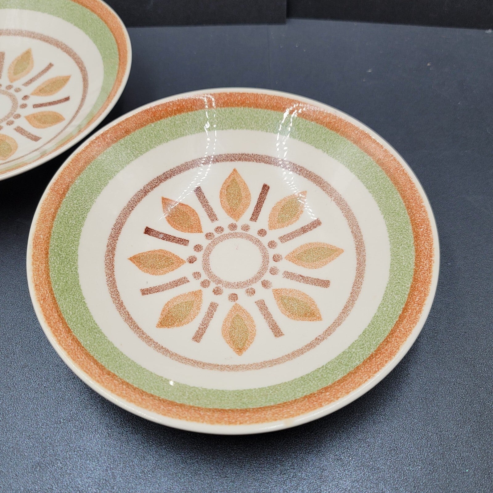Vintage Taylor Smith Ironstone Salad Bowls Indian Morn Lot of 2 Mid Mod 7.25"
