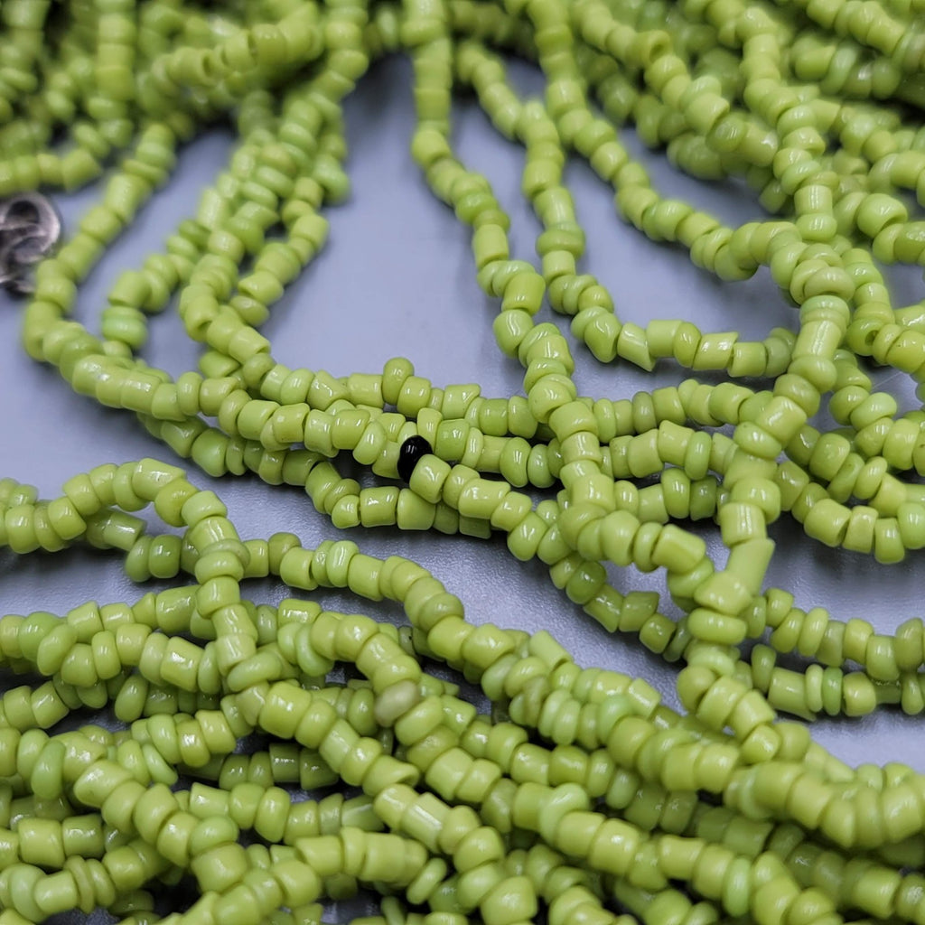 Multistrand Green Seed Bead Necklace 16" 18" 20"