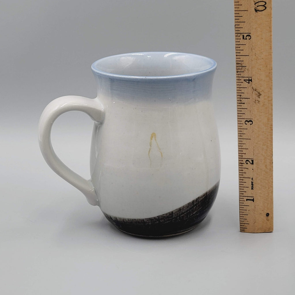 Blue Flowers Iris Pottery Coffee Mug Handmade Glazed