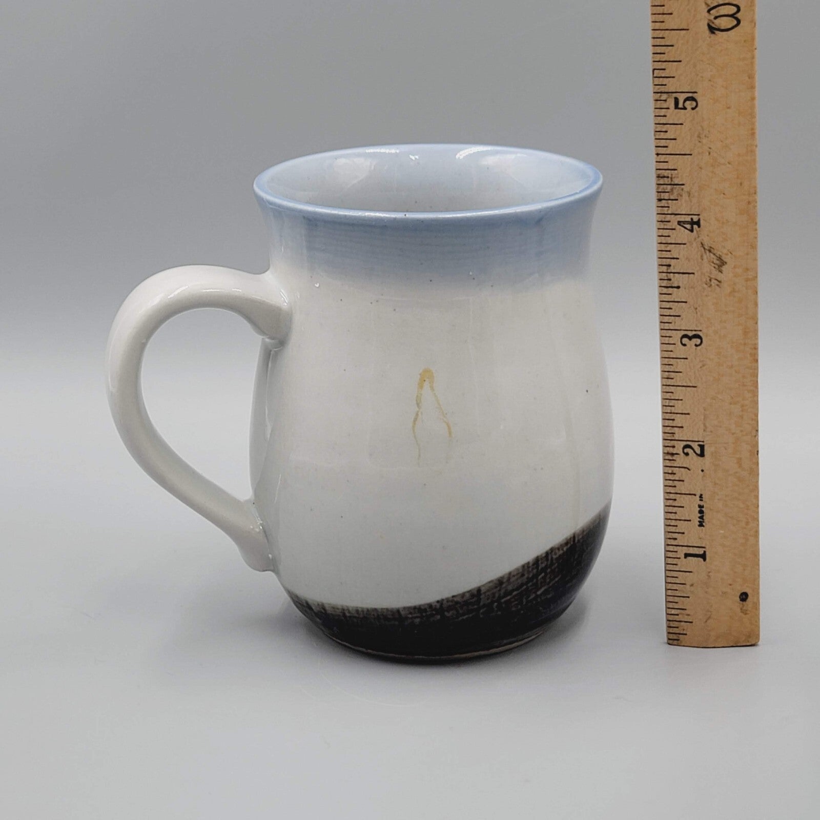 Blue Flowers Iris Pottery Coffee Mug Handmade Glazed