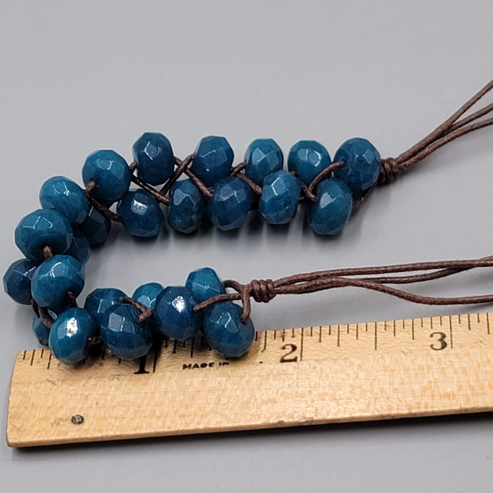 Fossil Necklace Blue Stone Adjustable Cord