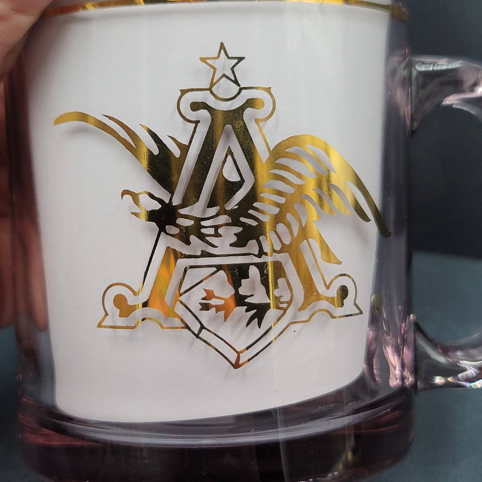 Anheuser Busch Ft Collins Brewery Purple Glass Mug 6 Years Aseptic Excellence