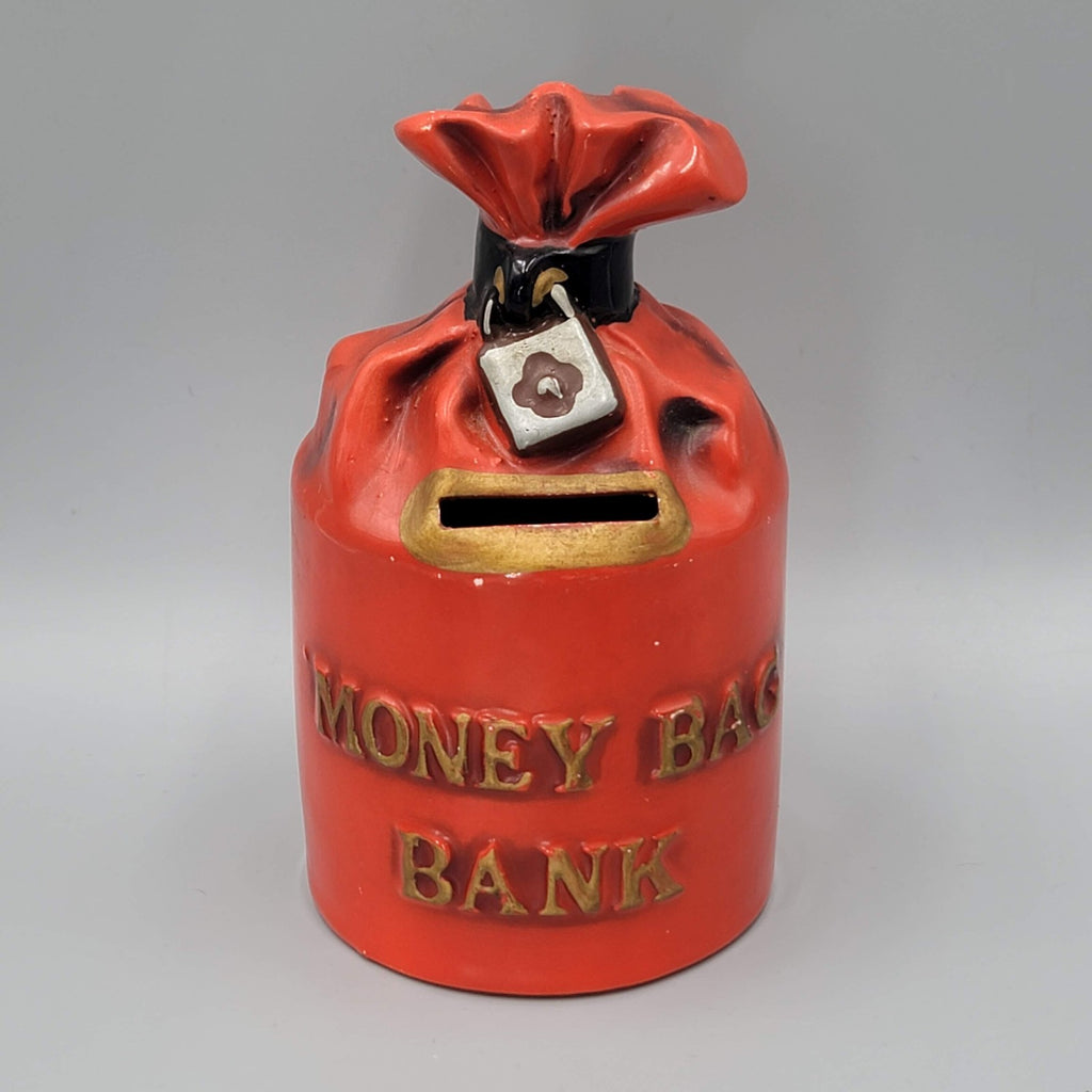 Vintage Ceramic Money Bag Coin Bank Lego Japan No Stopper