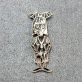 Bobble Head Bat Girl Lapel Pin Black Silver Oddity Goth Punk Rock