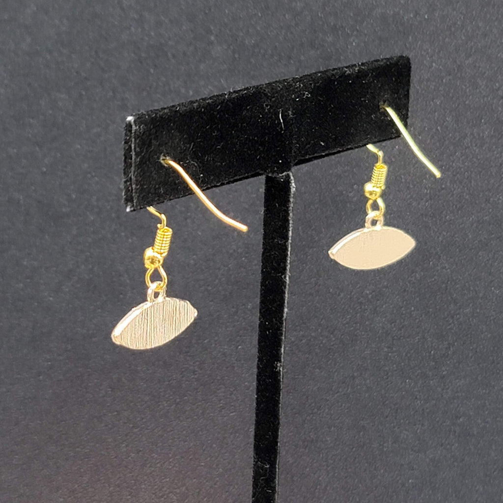 Pierced Earrings Gold tone Enamel Evil Eye Dangle 1/2"