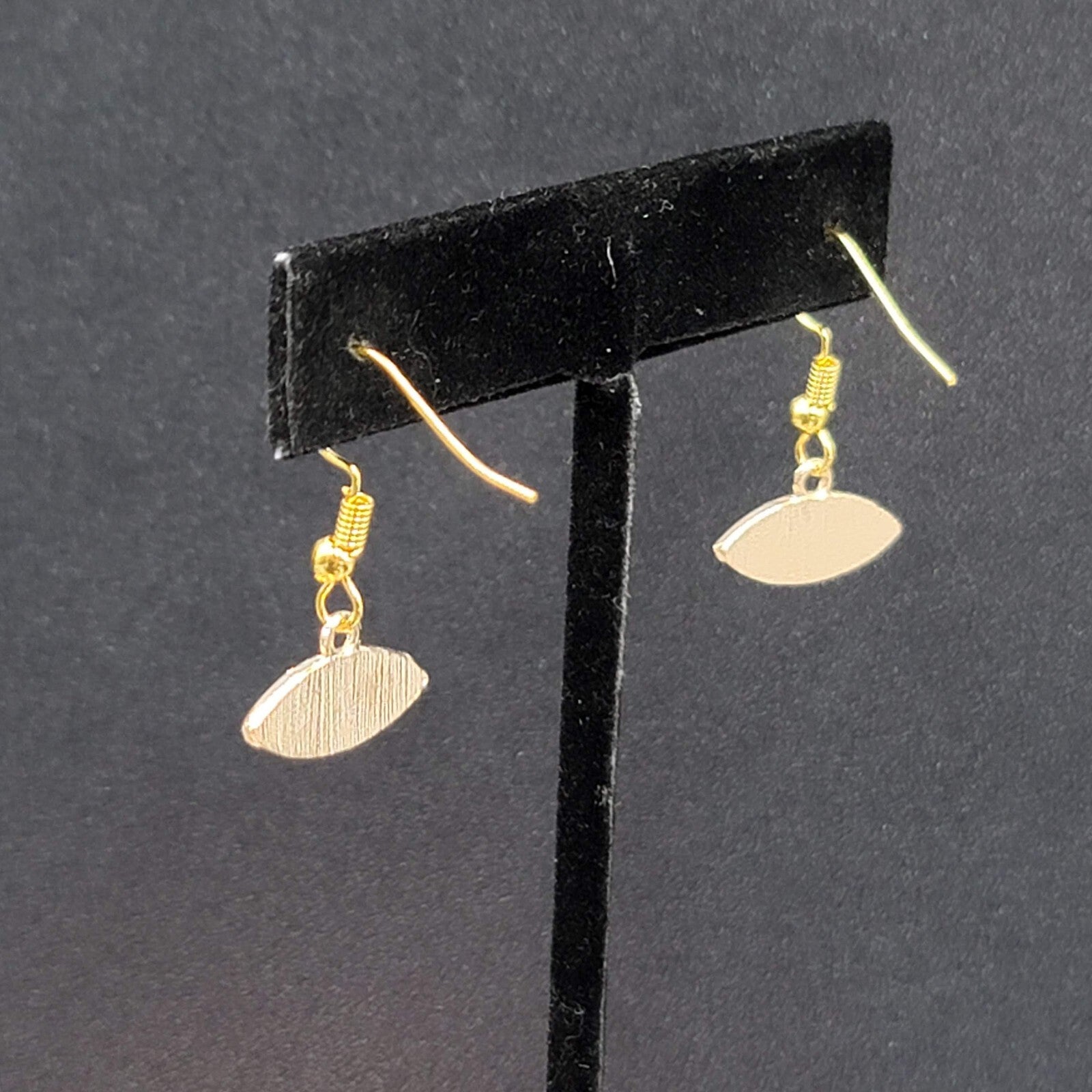Pierced Earrings Gold tone Enamel Evil Eye Dangle 1/2"