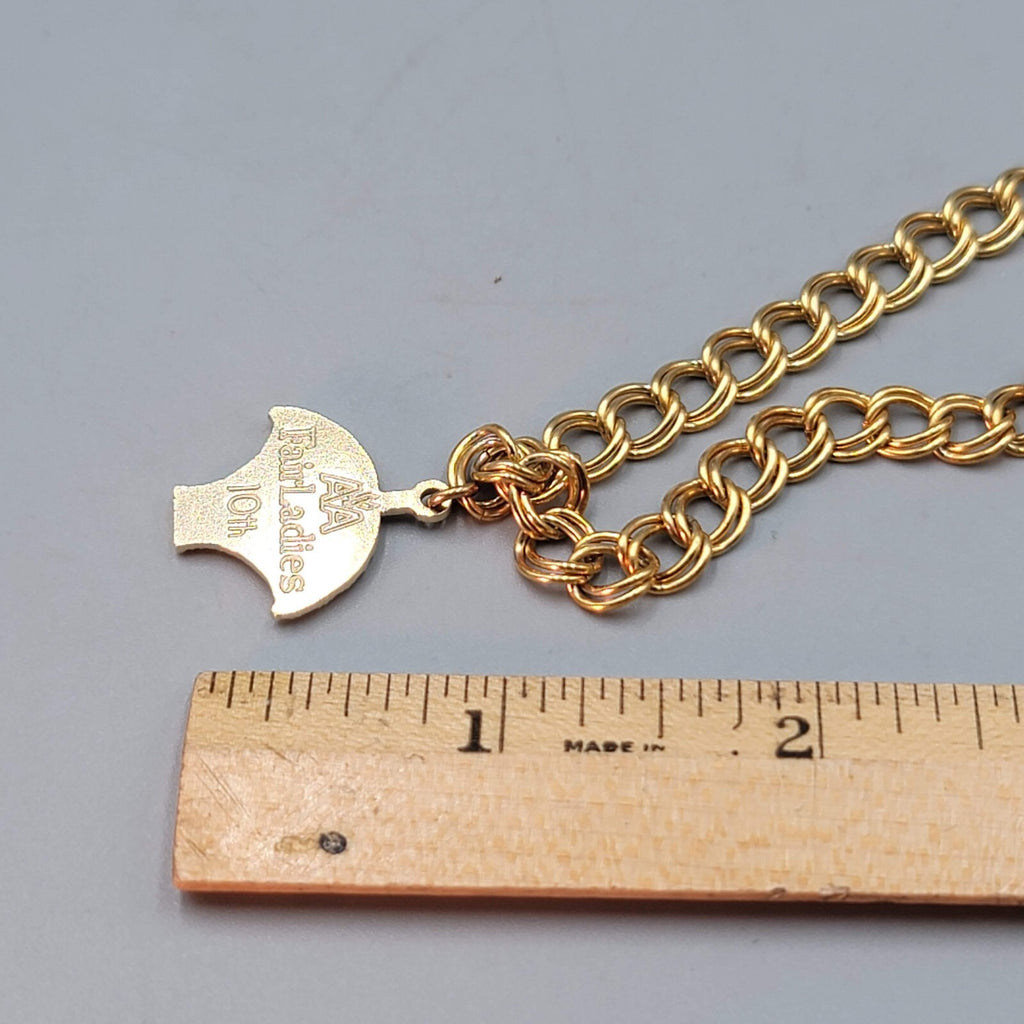 Vintage American Airlines FAIR LADIES Charm Bracelet Gold tone 7"