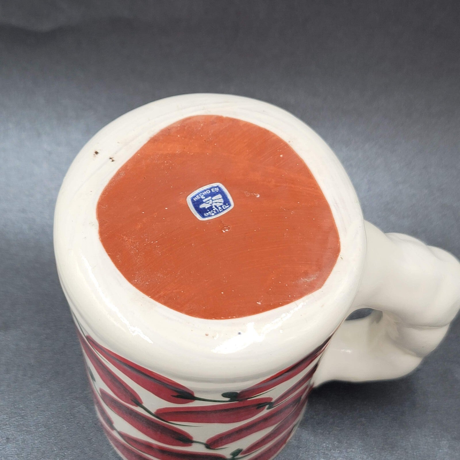 Mexico Clay Coffee Mug Red Chili Peppers Handmade Souvenir