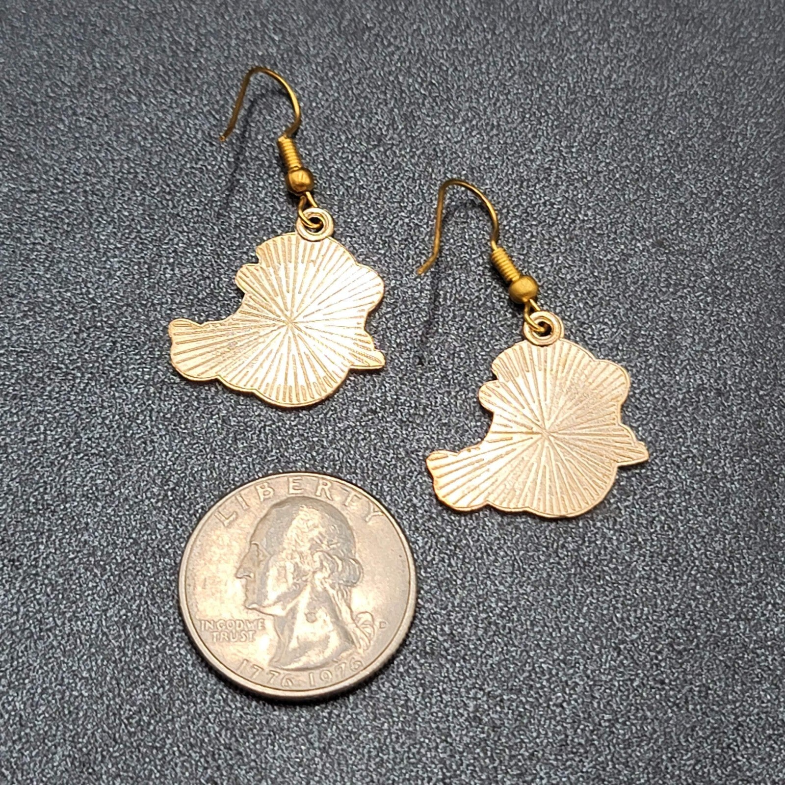 Halloween Witch Ghost Pierced Earrings Gold tone Enamel Dangle New 7/8"